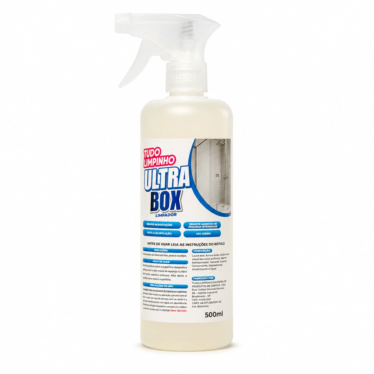 Ultra Box Tudo Limpinho 500 ml com borrifador branco